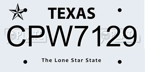 CPW7129 Texas License Plate