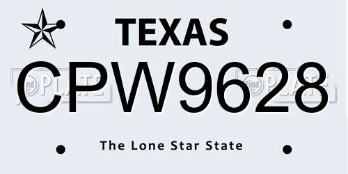 CPW9628 Texas License Plate