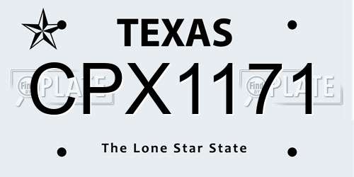 CPX1171 Texas License Plate