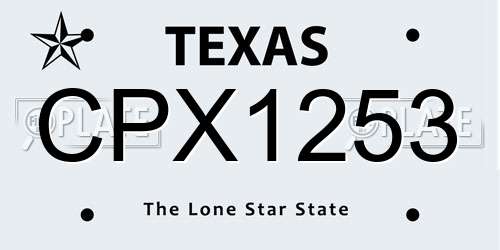 CPX1253 Texas License Plate