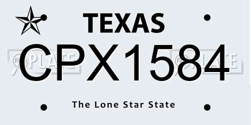 CPX1584 Texas License Plate