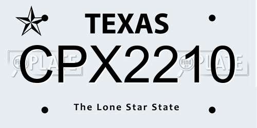 CPX2210 Texas License Plate