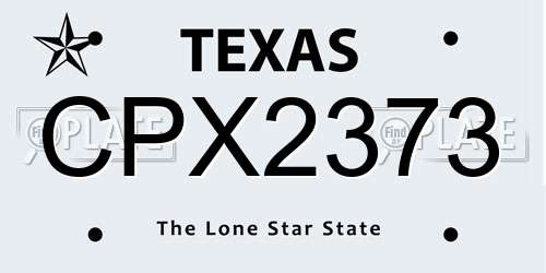 CPX2373 Texas License Plate