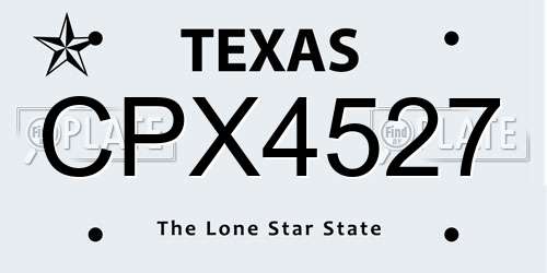 CPX4527 Texas License Plate