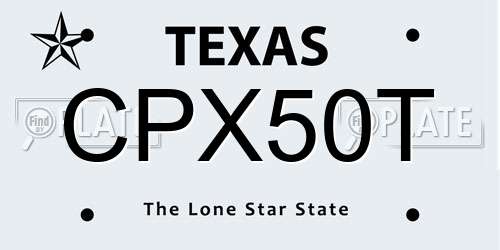CPX50T Texas License Plate