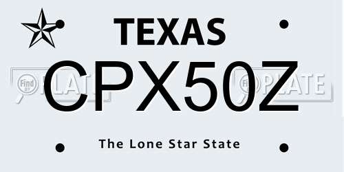 CPX50Z Texas License Plate