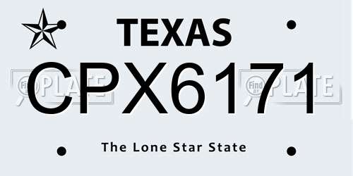 CPX6171 Texas License Plate