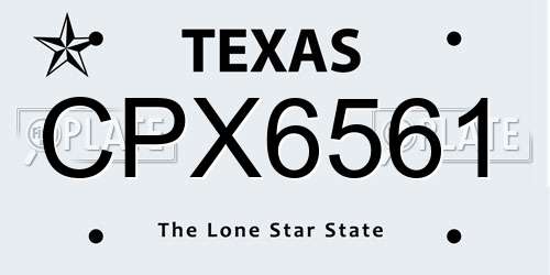 CPX6561 Texas License Plate