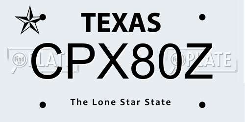 CPX80Z Texas License Plate
