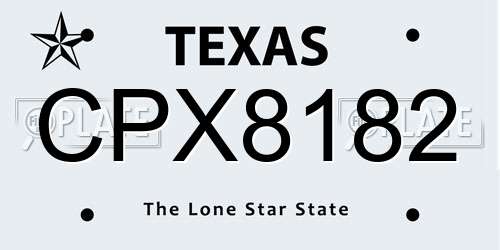 CPX8182 Texas License Plate
