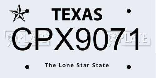 CPX9071 Texas License Plate