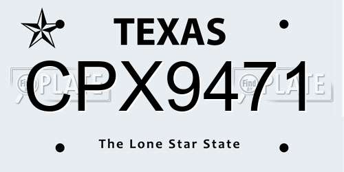 CPX9471 Texas License Plate