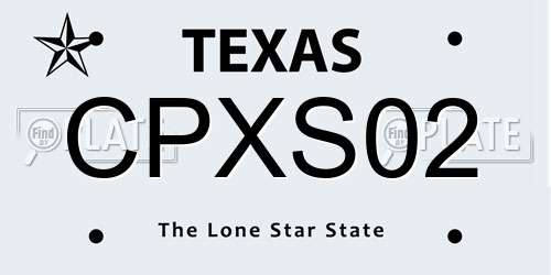 CPXS02 Texas License Plate