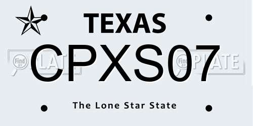 CPXS07 Texas License Plate