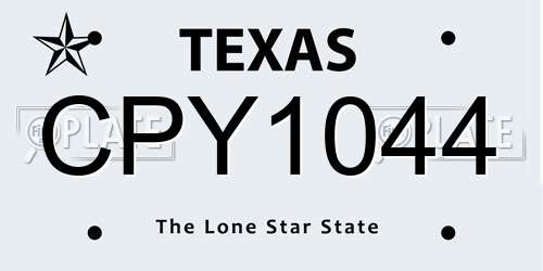 CPY1044 Texas License Plate