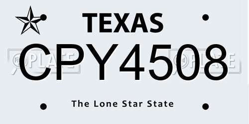 CPY4508 Texas License Plate