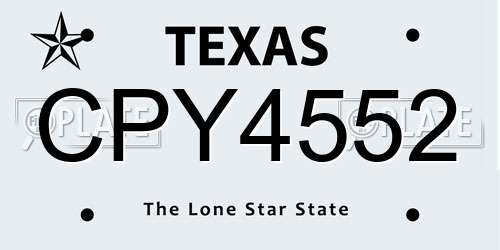 CPY4552 Texas License Plate