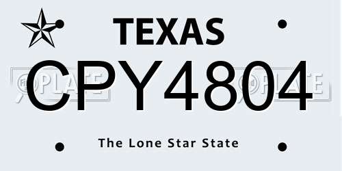 CPY4804 Texas License Plate