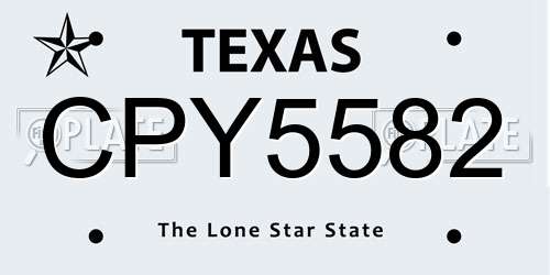 CPY5582 Texas License Plate