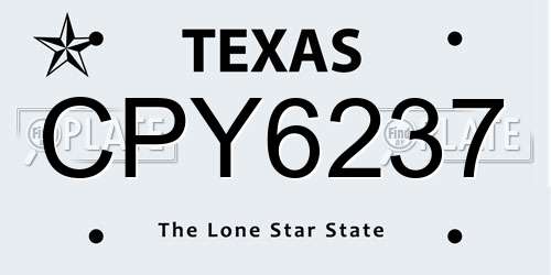 CPY6237 Texas License Plate