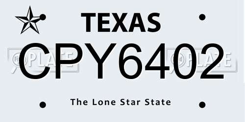 CPY6402 Texas License Plate