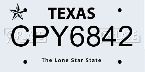 CPY6842 Texas License Plate