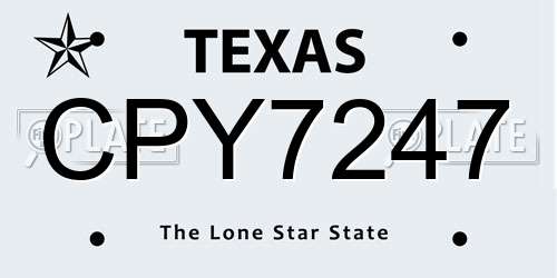 CPY7247 Texas License Plate