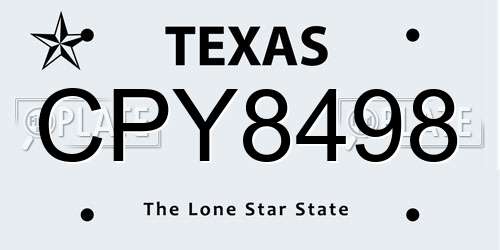 CPY8498 Texas License Plate