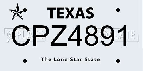 CPZ4891 Texas License Plate