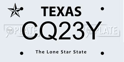 CQ23Y Texas License Plate