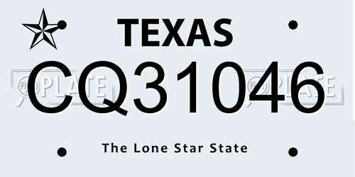 CQ31046 Texas License Plate