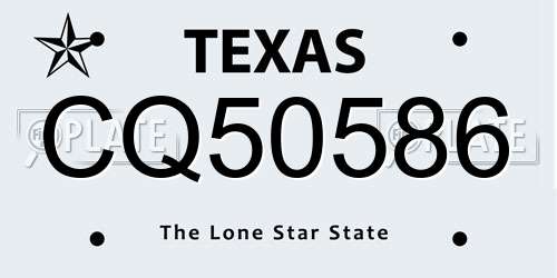 CQ50586 Texas License Plate