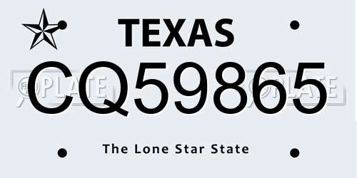 CQ59865 Texas License Plate