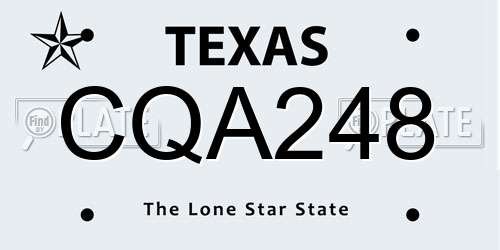 CQA248 Texas License Plate