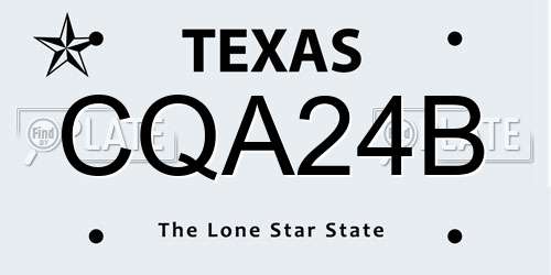 CQA24B Texas License Plate