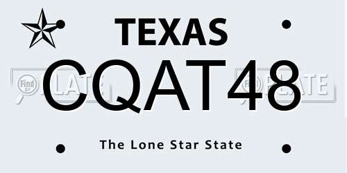 CQAT48 Texas License Plate