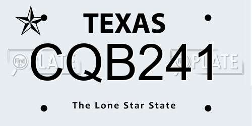 CQB241 Texas License Plate
