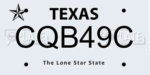 CQB49C Texas License Plate