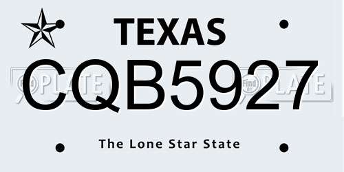 CQB5927 Texas License Plate