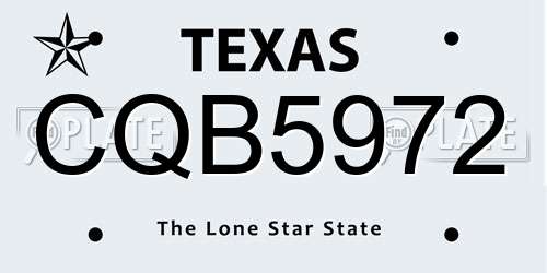 CQB5972 Texas License Plate