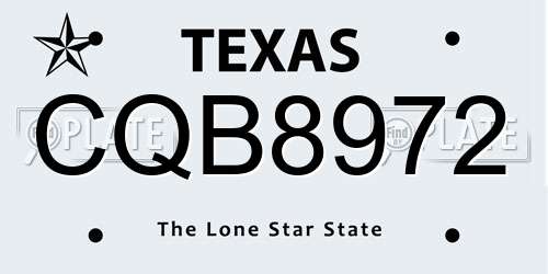 CQB8972 Texas License Plate