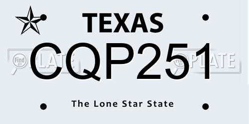 CQP251 Texas License Plate