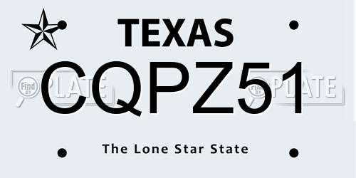 CQPZ51 Texas License Plate