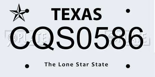 CQS0586 Texas License Plate