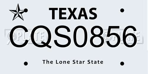 CQS0856 Texas License Plate