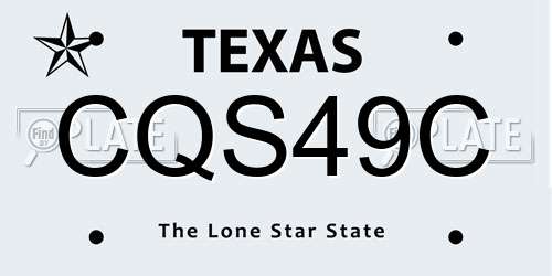 CQS49C Texas License Plate