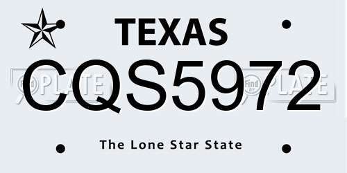 CQS5972 Texas License Plate