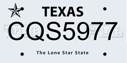 CQS5977 Texas License Plate