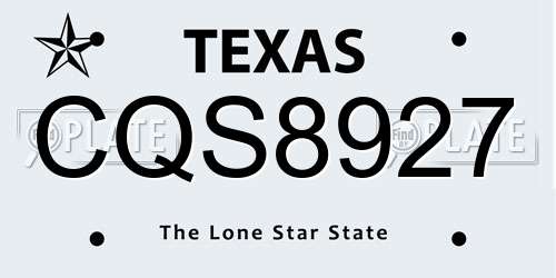 CQS8927 Texas License Plate