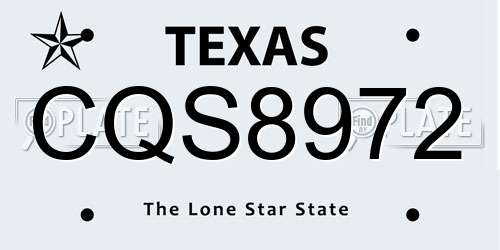 CQS8972 Texas License Plate